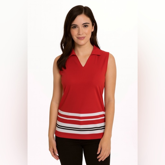 Liz Claiborne knit top size medium red Sleevless - Picture 1 of 9